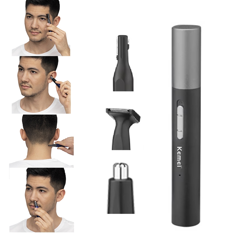 Men'S Grooming Nose And Ear - Kemei Pro Wiederaufladbarer Nasenhaartrimmer-Stift Bartpflege-Set Elektrischer
